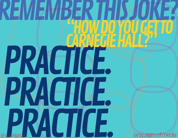 image: Remember this joke? "How do you get to Carnegie Hall?" "Practice. Practice. Practice."