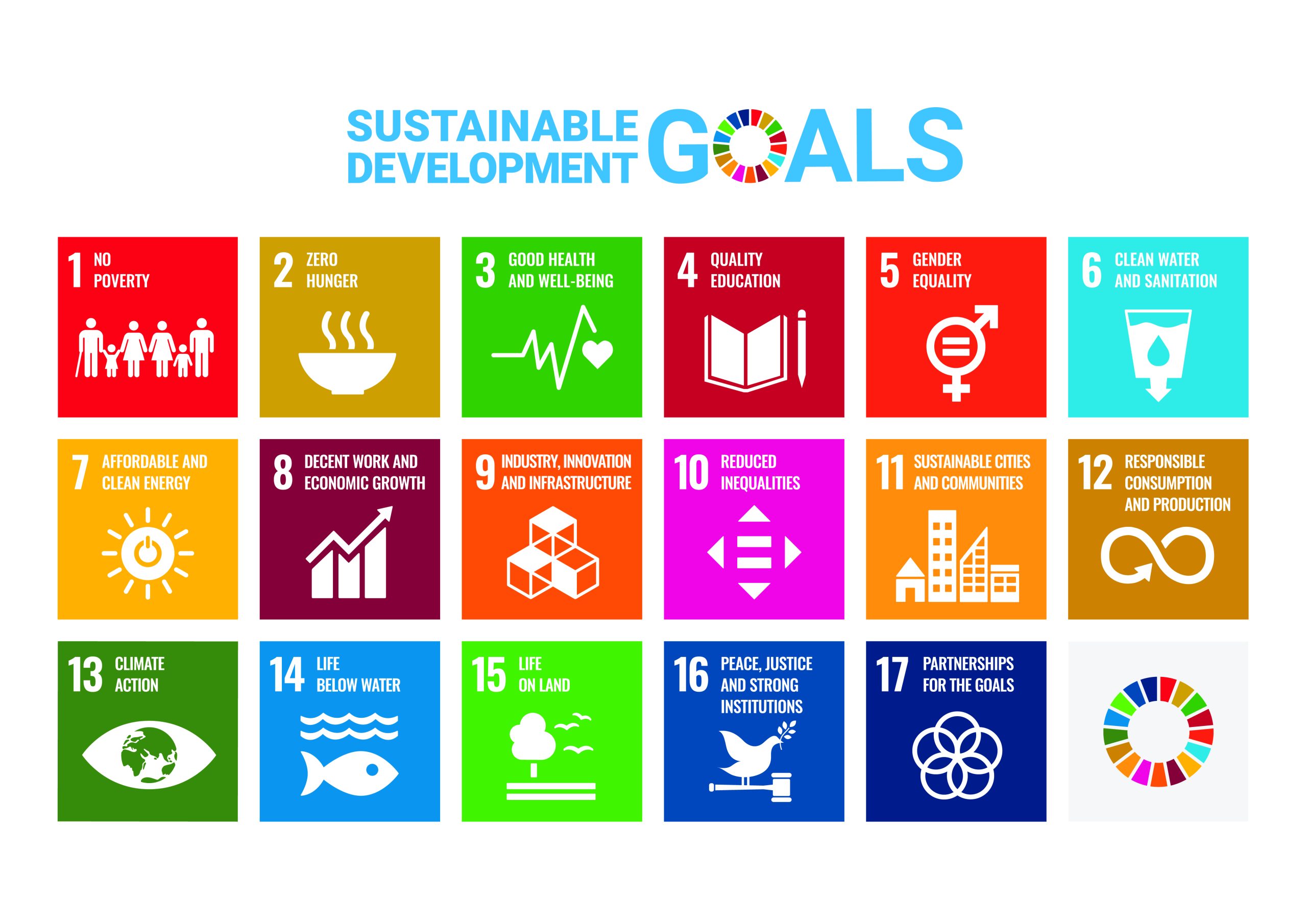 Logo for the 17 United Nations sustainable development Goals
