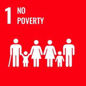 Logo for sustainable development goal 1 which is focused on no poverty