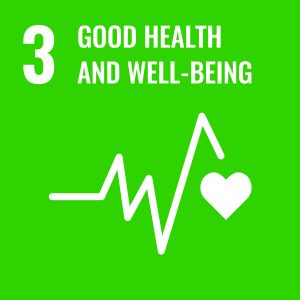 Logo for sustainable development goal 3 which is focused on good health and well-being