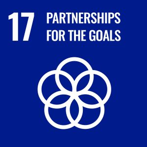 Logo for Sustainable Goal 17 which focuses on Partnerships for the Goals